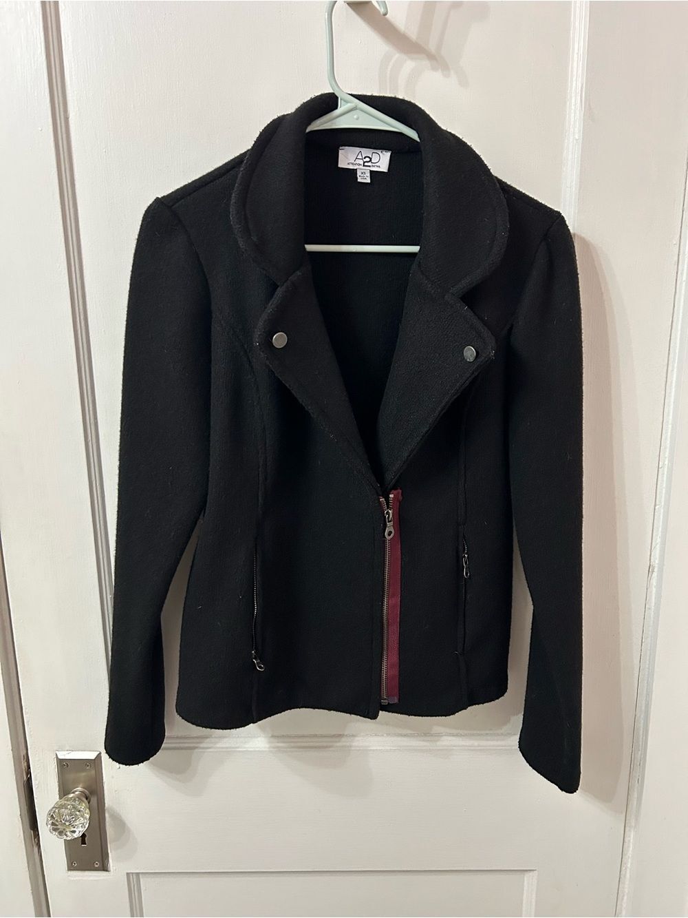 Charcoal Gray Asymmetric Zip Blazer